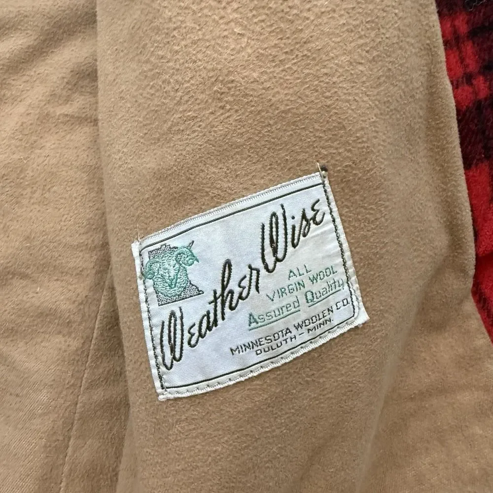 VTG Minnesota Woolen Co Buffalo Plaid Wool Mackinaw‎ Hunting Jacket Pants